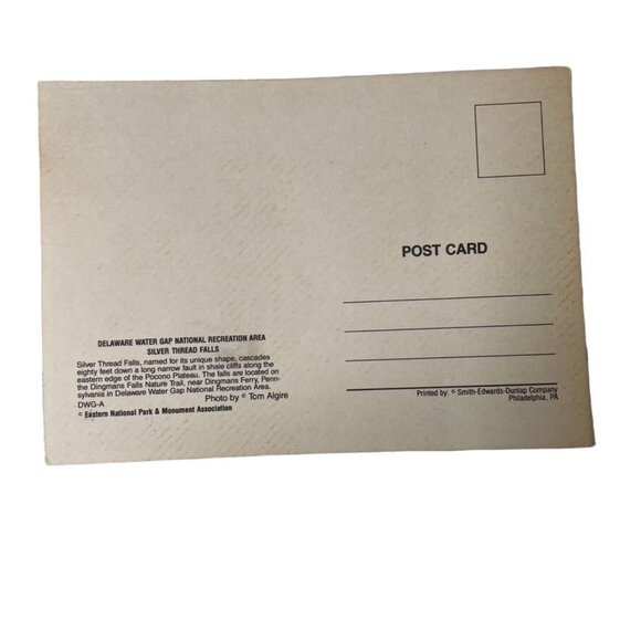 Vintage Postcard Delaware Silver Thread Falls Eastern National Park u Standard N - Picture 2 of 2